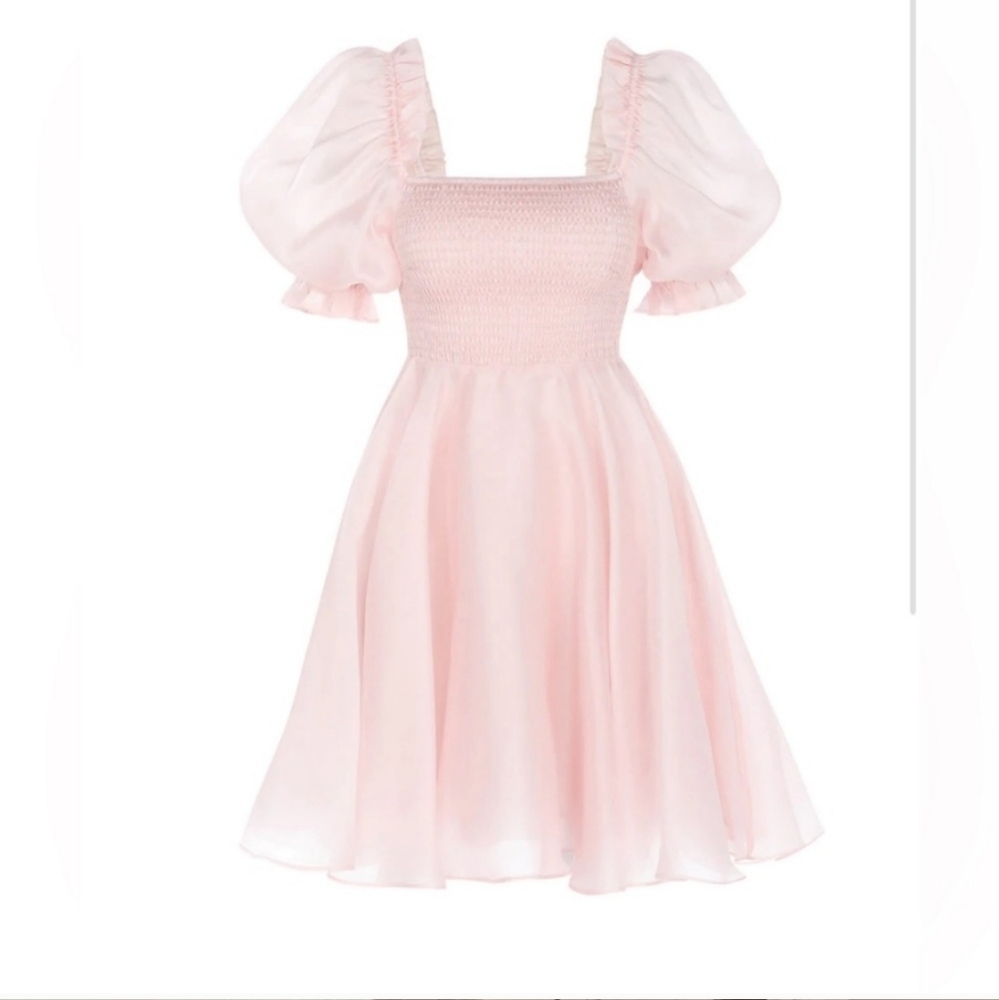 Peachfuzz shimmer Maria mini dress